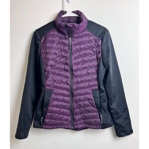 32 Degree Heat Purple Zip Up Puffer Womens Small Spandex Sleeves‎ Jacket